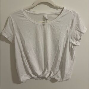 Lululemon White Cropped Short Sleeve